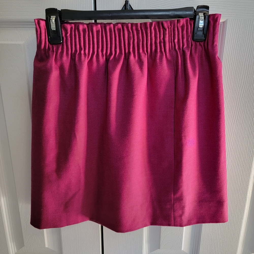 J. Crew Mercantile All Day A-Line Mini Skirt Fuchsia Wool Blend Women’s Size 0